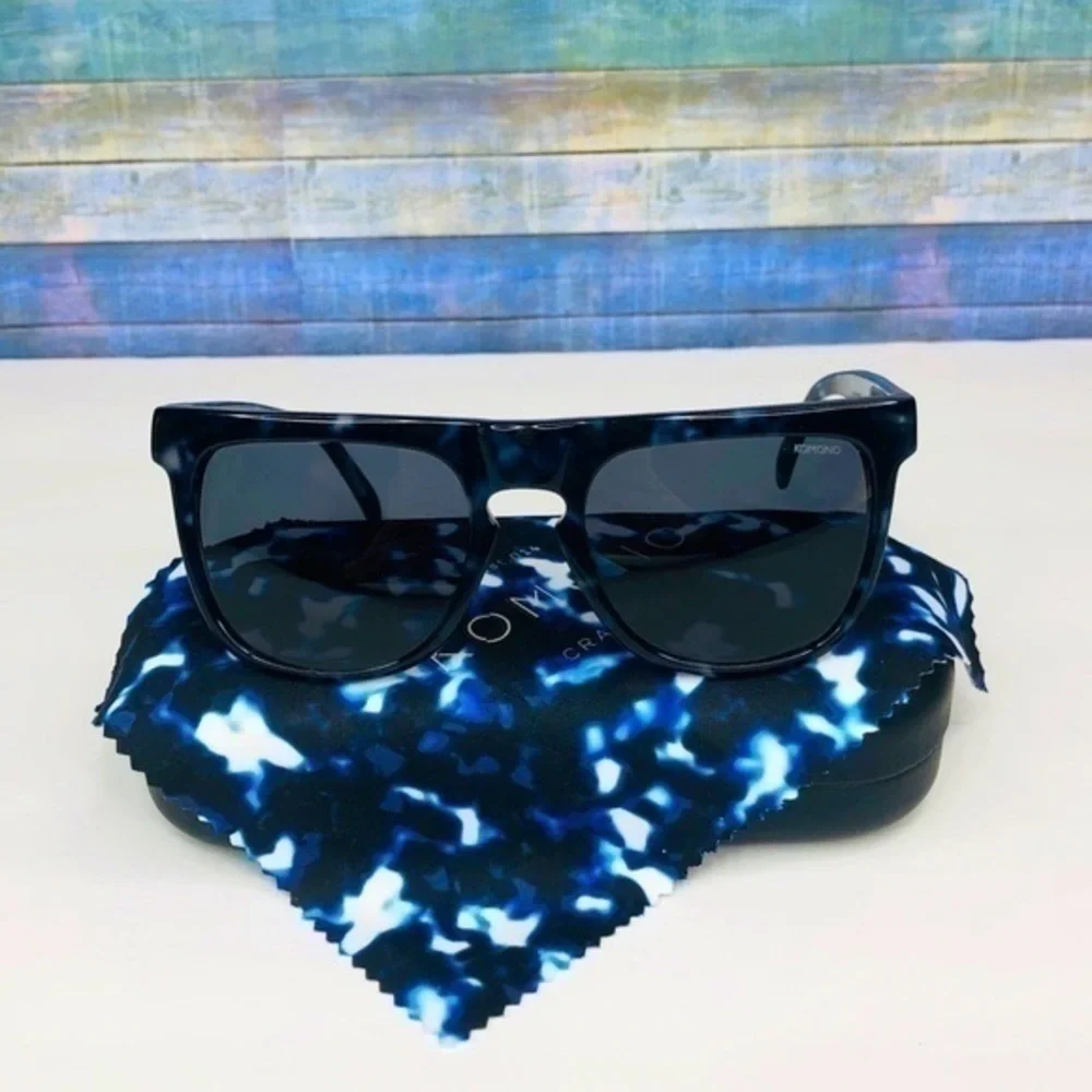 KOMONO Bennet Indigo Demi Sunglasses NEW blue tortoise